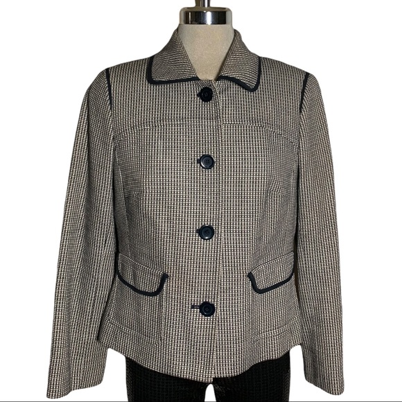 Ann Taylor Loft Petites Plaid black and white Coat - Picture 8 of 12